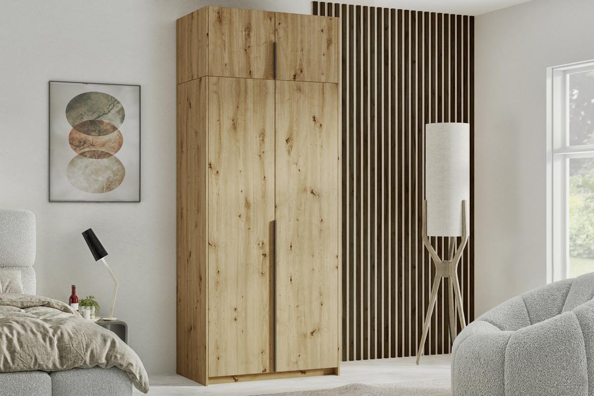 DREHTÜRENSCHRANK AMARA 100/250/58cm 2-türig Eiche Artisan - Eiche Artisan, Holzwerkstoff (100/250/58cm) - MASSENO
