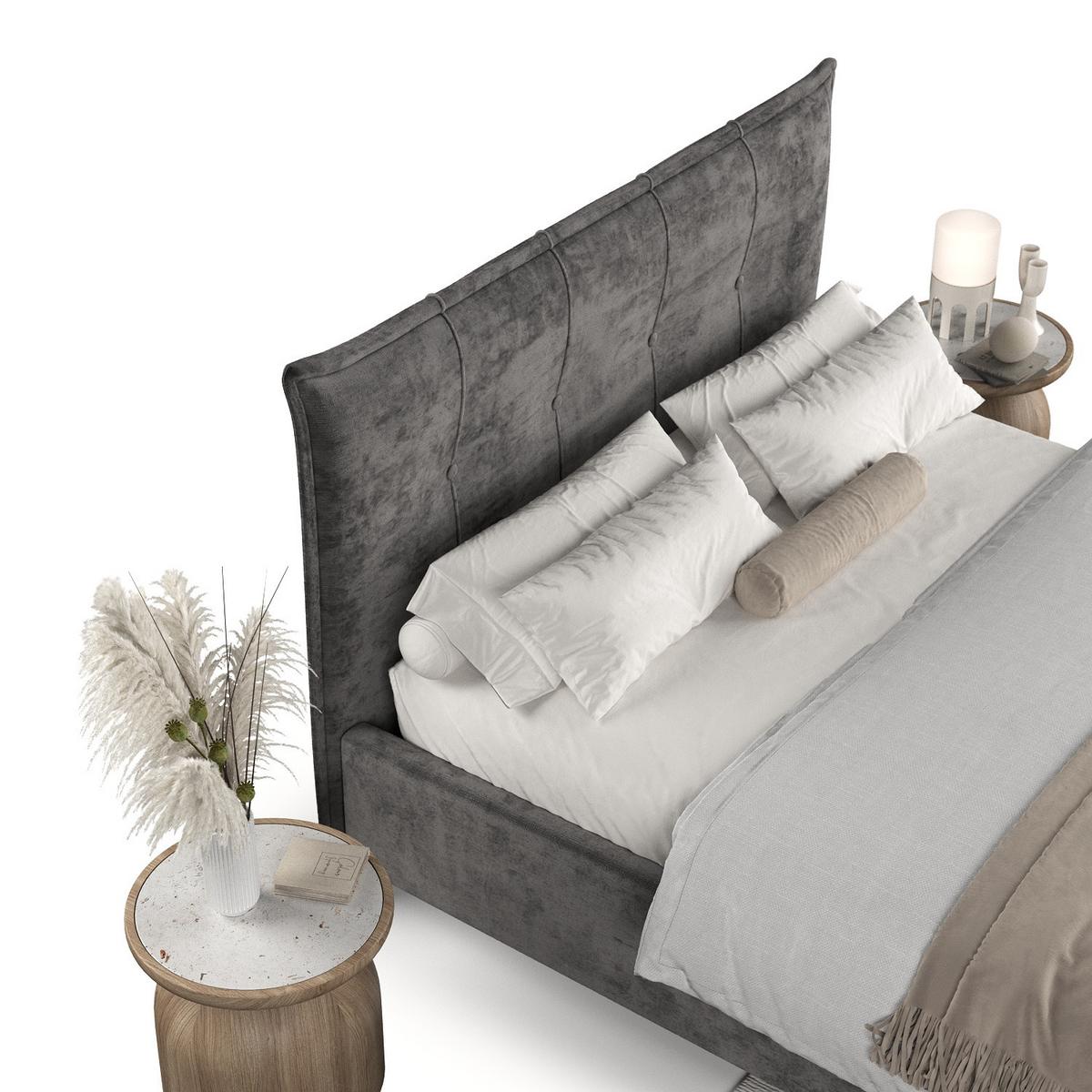POLSTERBETT Plaza 140/200 cm Anthrazit im Lotta Stoff - Anthrazit/Naturfarben, Holz/Holzwerkstoff (140/200cm) - AltaBeds