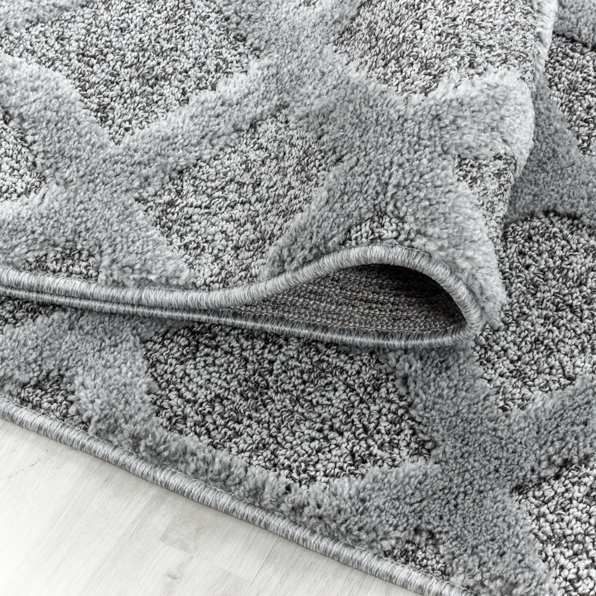 HOCHFLORTEPPICH EISACK, geometrisch, Grau, 80 x 150 cm - Grau, Textil (150/80cm) - KADIMA DESIGN