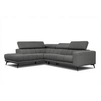 ECKSOFA MORELLO 5-Sitzer, dunkelgrau - Dunkelgrau/Schwarz, Holzwerkstoff/Textil (158/269cm) - Wozimo