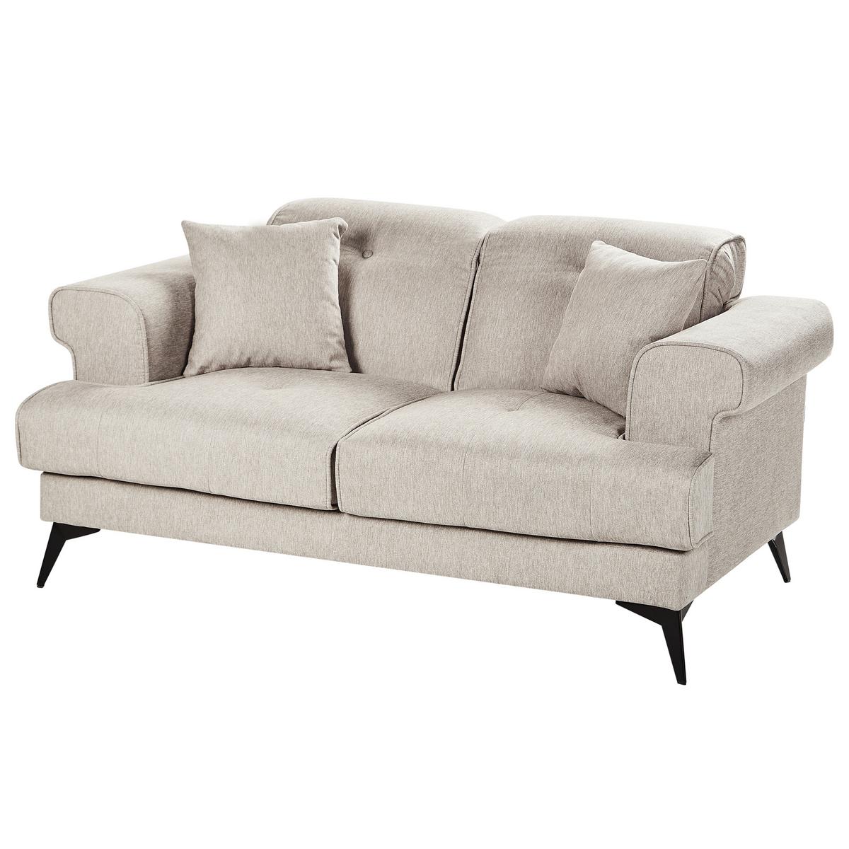 2-SITZER-SOFA Stoff Taupe Skive - Taupe, Textil (160/88/85cm) - Beliani