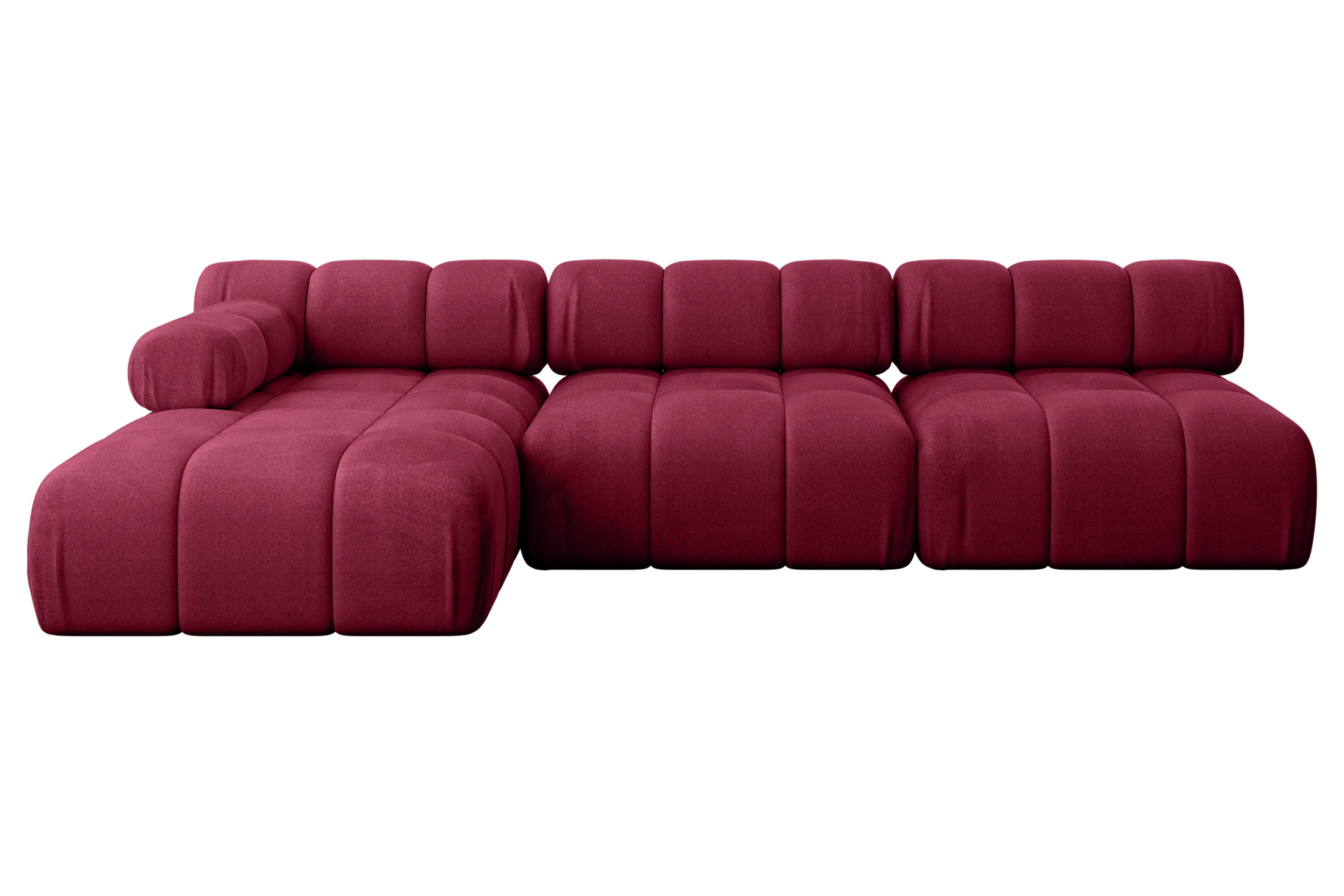ECKSOFA modulares Sofa Razon-L2 - 285x160x70 cm Bordeauxrot Velours - Bordeaux, Holzwerkstoff/Textil (285/160cm) - ALTDECOR