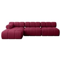 ECKSOFA modulares Sofa Razon-L2 - 285x160x70 cm Bordeauxrot Velours - Bordeaux, Holzwerkstoff/Textil (285/160cm) - ALTDECOR