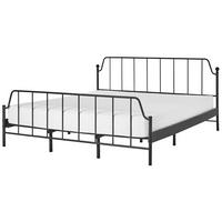 BETT mit Lattenrost 180x200 cm Schwarz Mauressac - Schwarz, Metall (180/200cm) - Beliani