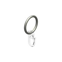 RUNDRINGE MIT FALTENHAKEN FÜR GARDINENSTANGEN 16 mm Ø, Chrom matt, Packung 10 Stück - Nickelfarben, Metall (16cm) - INTERDECO