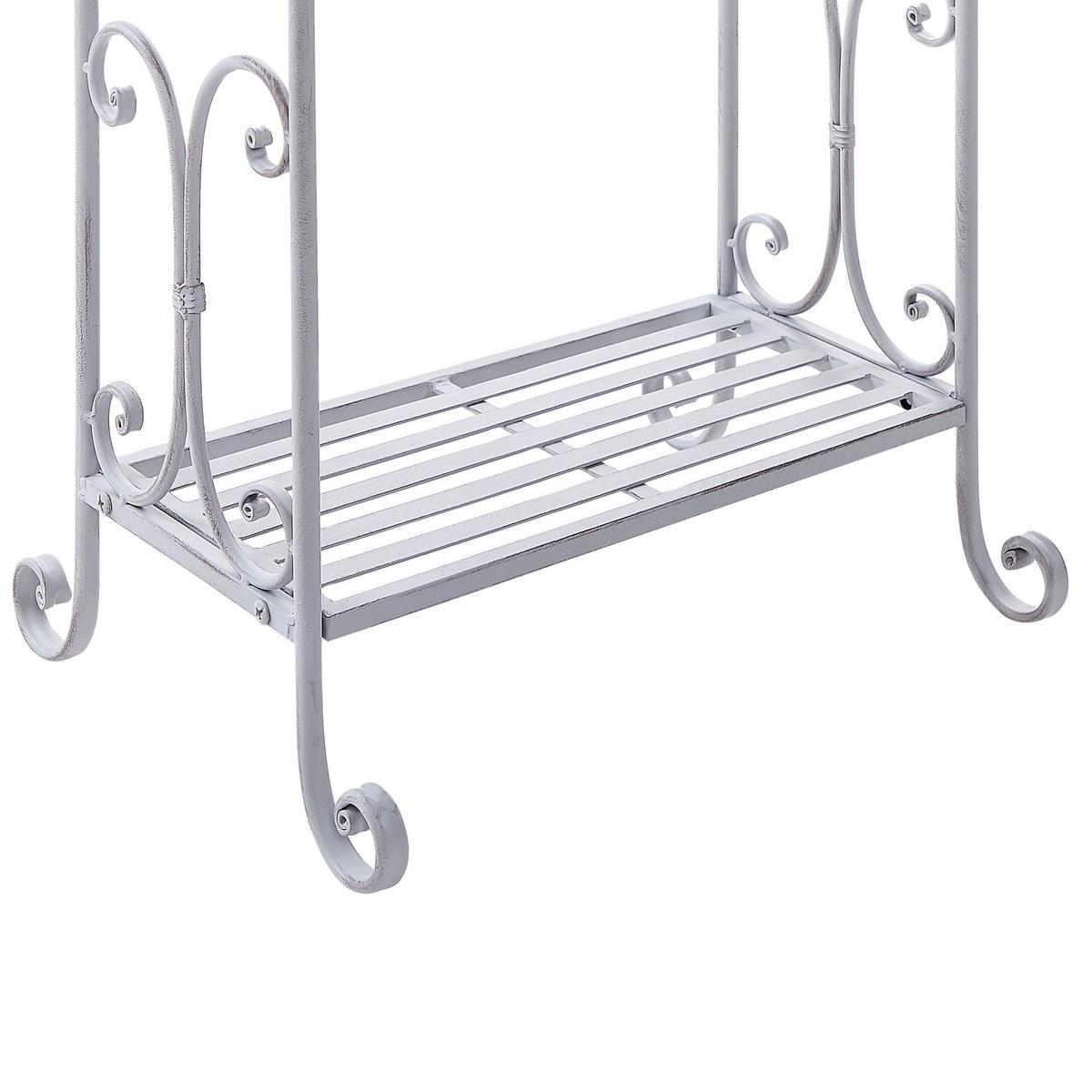 HANDTUCHSTÄNDER Antik Optik grau 49 x 91 cm Linares - Grau, Metall (49/91/33cm) - Beliani