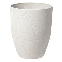 BLUMENTOPF cremeweiß rund 35/35/42 cm Croton - Weiß, Stein (42cm) - Beliani