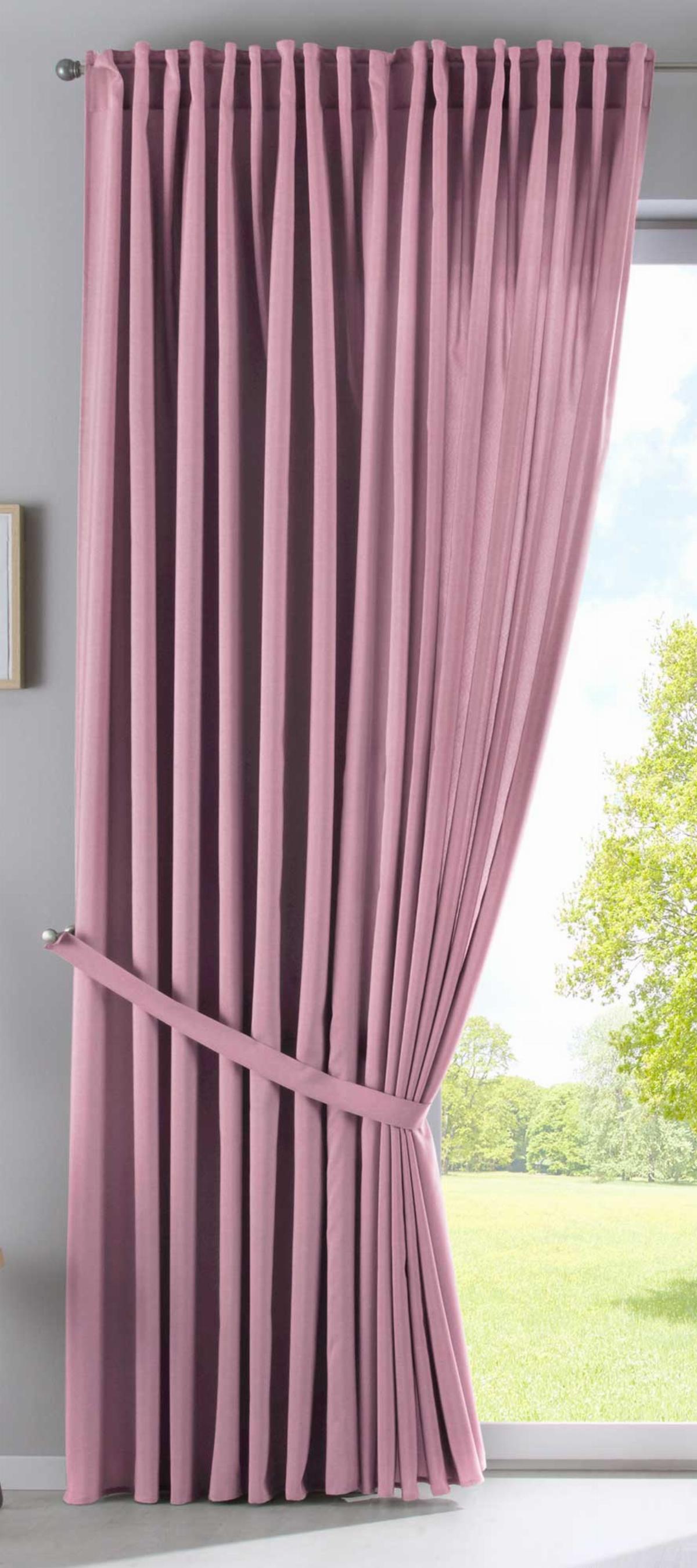 SCHLAUFENGARDINE »Jena« HxB 250x140 cm Altrosa - Rosa, Textil (140/250cm) - Gardinenbox