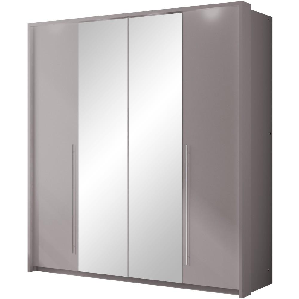 DREHTÜRENSCHRANK Bremco mit 2 Türen und Spiegel, Cappuccino, 210 cm - Cappuccino, Holzwerkstoff (210/219/65cm) - Beautysofa