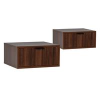 2ER-SET SCHWEBENDER NACHTTISCH Lluvia Walnuss - Walnussfarben, Holzwerkstoff (40/19/35cm) - VS Venta-stock