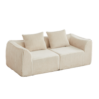 2-SITZER SOFA Cord Minimalistisch & Modular - Beige, Textil (185/72.5/101cm) - Urban Meuble