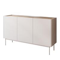 KOMMODE Dreitürige ESSENCE 3D K144 Kaschmir / Eiche Linea - Kaschmir/Eichefarben, Holzwerkstoff (144/86/37cm) - Lookway
