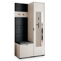 GARDEROBENSCHRANK VIRA 95/181/51 cm Modern Kaschmir - Kaschmir/Schwarz, Holzwerkstoff (95/181/51cm) - MASSENO