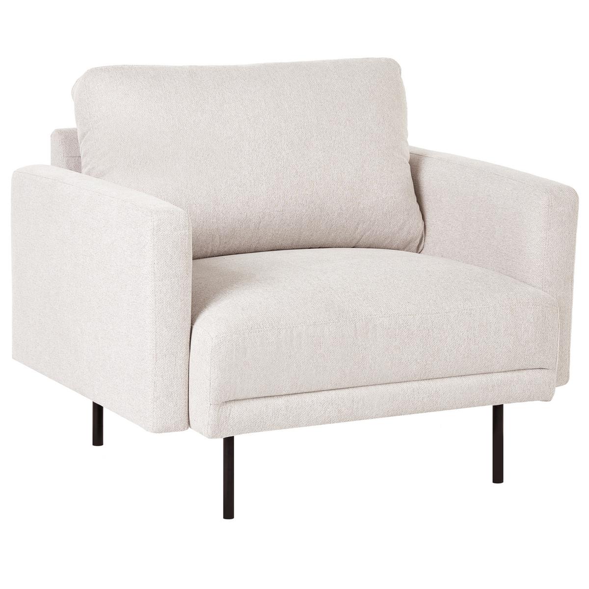 SOFA-SET 2-Sitzer Stoff Hellbeige Breda - Beige/Schwarz, Textil (250/85/85cm) - Beliani