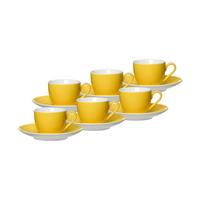 ESPRESSOTASSEN UND -UNTERTASSEN Doppio Gelb 80 ml 6er Set - Gelb, Keramik (12/7/12cm) - Ritzenhoff Breker