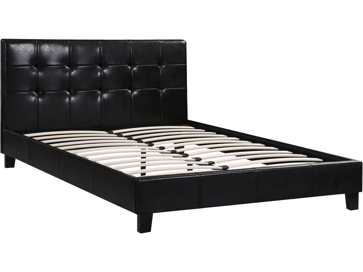 BETT julia Schwarz - Schwarz, Textil (190/140cm) - Habitat Garten