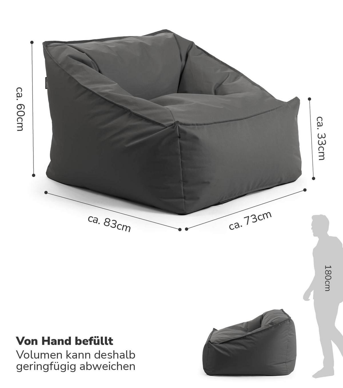 OUTDOOR SITZSACK Der Sunnyboy - Schwarz, Textil (80/60/83cm) - Mokebo