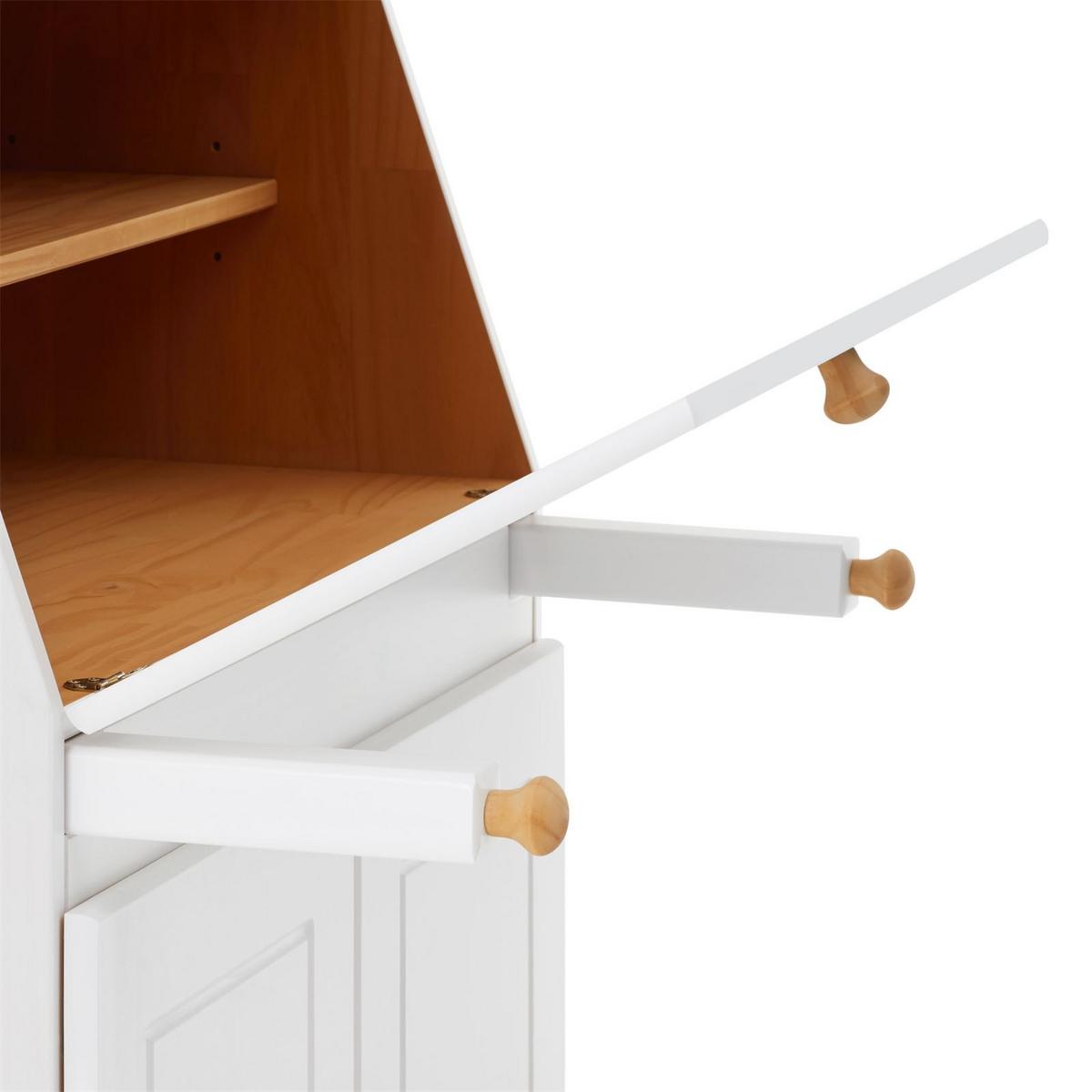 SEKRETÄR DAVID weiß/braun - Weiß/Braun, Holz (38/82/117cm) - IDIMEX