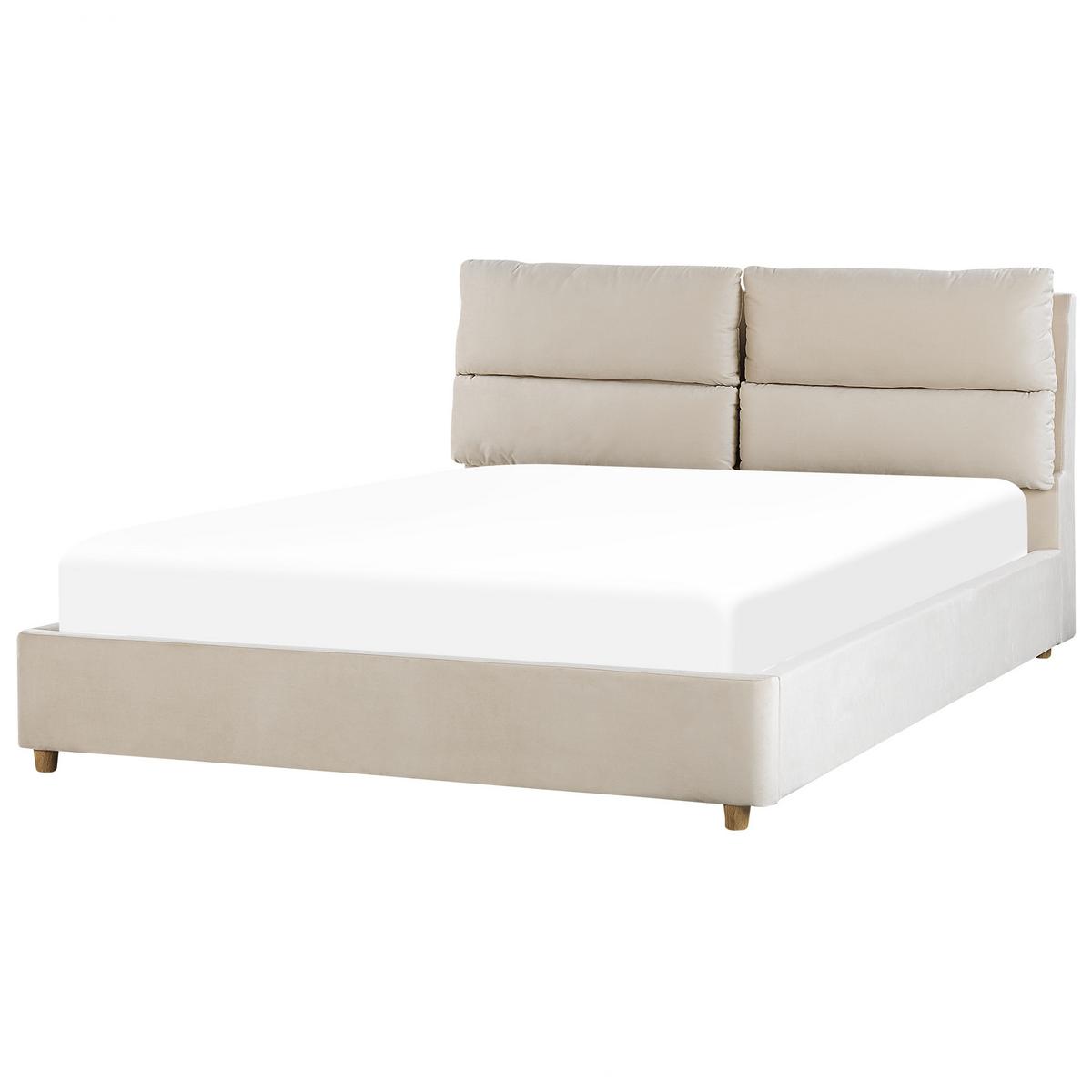 POLSTERBETT 160/200cm Helles Beige Batilly - Beige, Textil (160/200cm) - Beliani