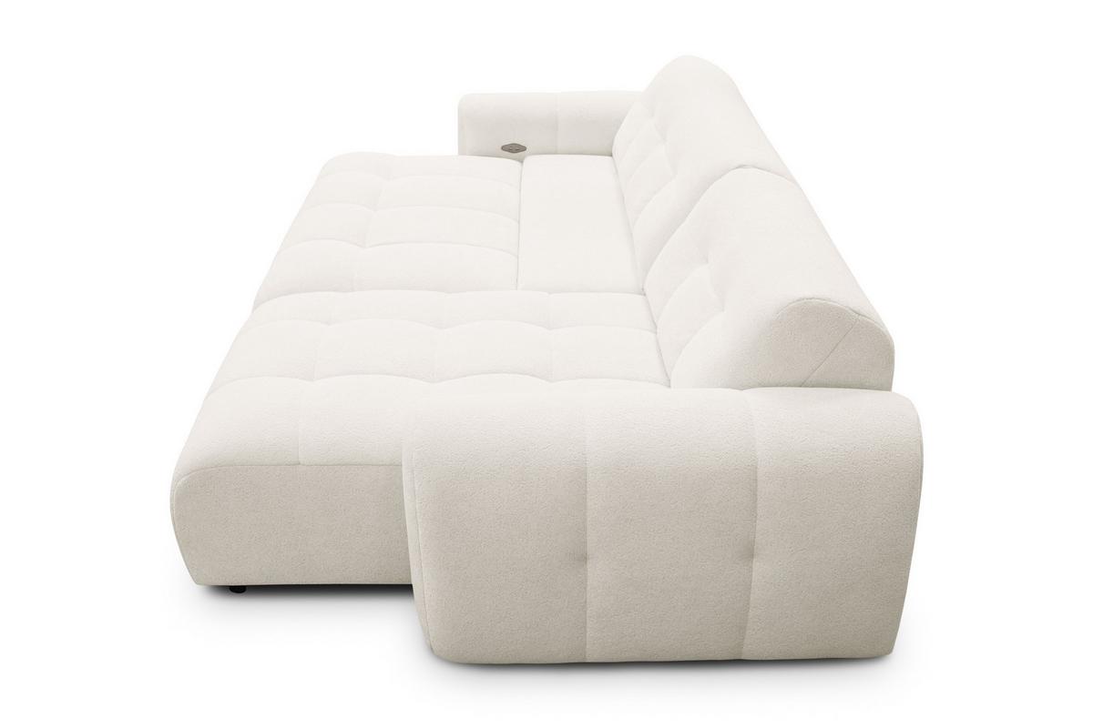 ECKSOFA LUMERO 4-Sitzer RECHTS, creme - Creme/Schwarz, Holz/Textil (275/166cm) - Courtois Laville