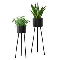 PFLANZENSTÄNDER-SET 2 TLG. Dalhem - Schwarz, Metall (32/79/32cm) - [en.casa]