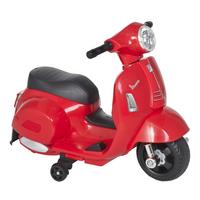 VESPA Elektromotorrad Kindermotorrad Elektrofahrzeuge 1,5 bis 3 Jahren Rot - Rot, Metall (66.5/38/52cm) - HOMCOM