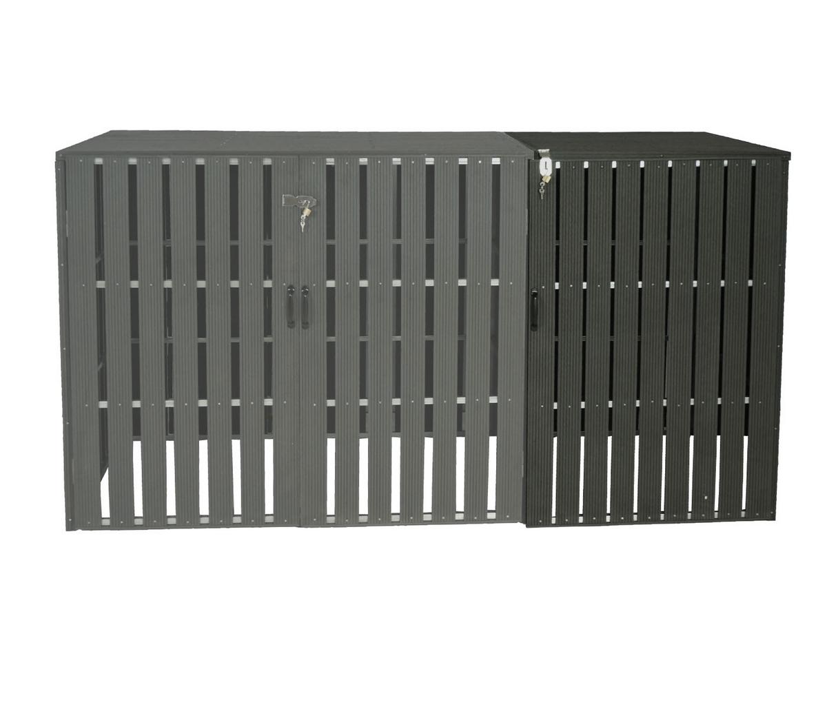 MÜLLTONNENBOX ERWEITERUNG Anthrazit - Anthrazit, Metall (76/115/100cm) - MCW