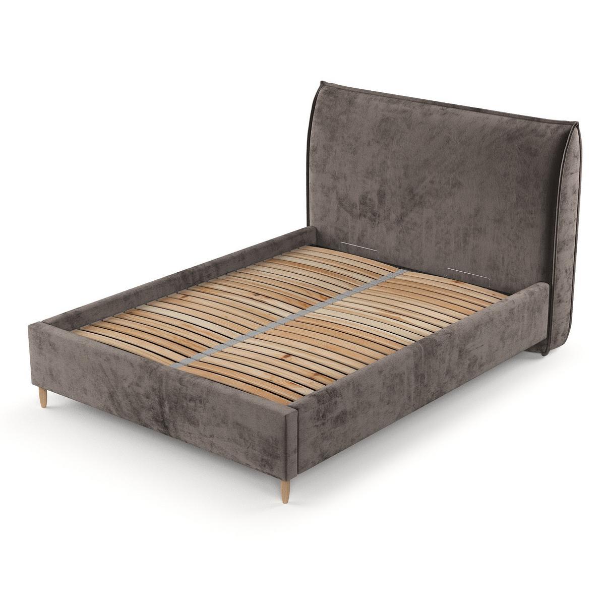 POLSTERBETT Mira 180/200 cm Braun im Lotta Stoff - Naturfarben/Braun, Holz/Holzwerkstoff (180/200cm) - AltaBeds
