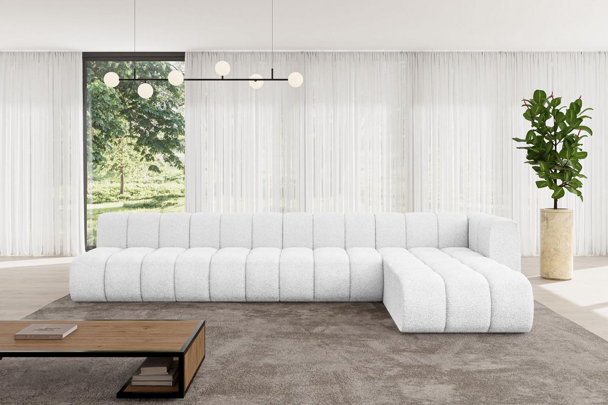 ECKSOFA modulares Sofa Darnel-L3 - 387x177x70 cm Weiß - Weiß, Holzwerkstoff/Textil (387/177cm) - ALTDECOR