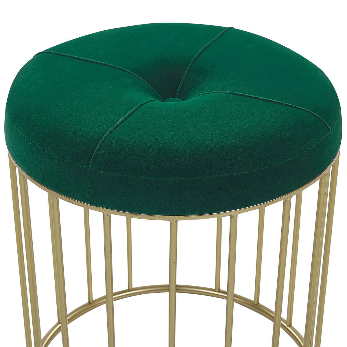 HOCKER Lubbock 40-35/40-35/46-39 cm - Grün, Textil (40/39/40cm) - Beliani