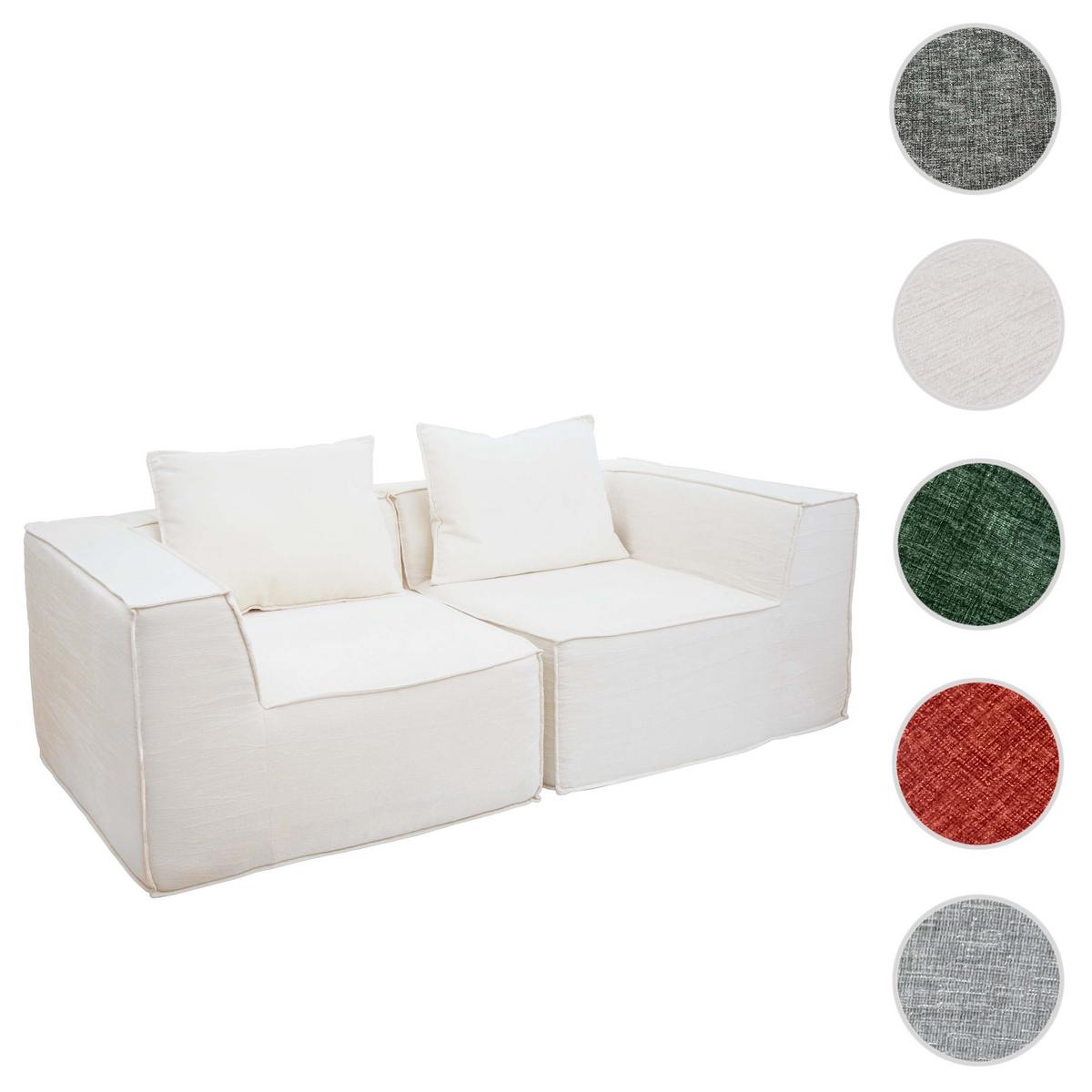 2ER-SOFA Cremeweiß - Weiß, Textil (194/63/97cm) - MCW
