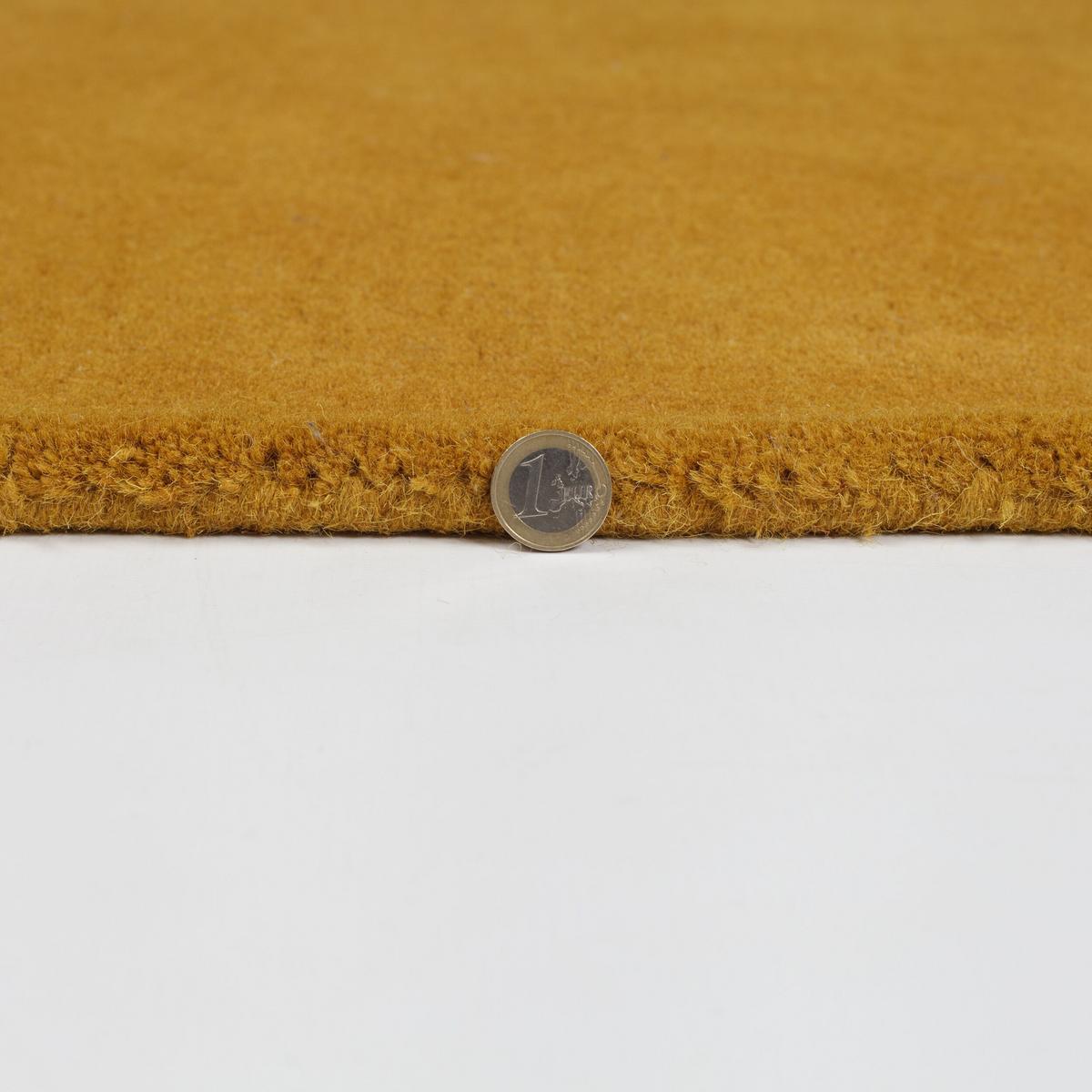 WOLLTEPPICH HALLEIN, geometrisch, Senfgelb, 120 x 180 cm - Gelb, Textil (120/180cm) - KADIMA DESIGN