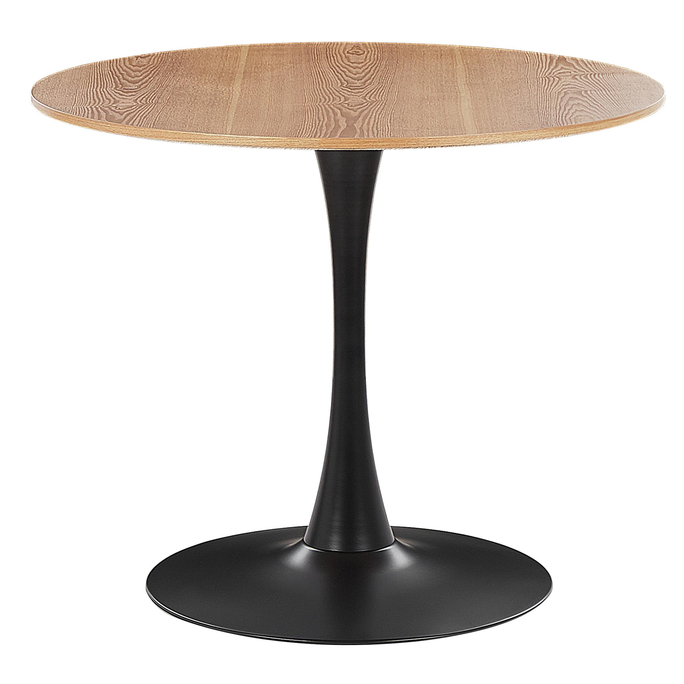 ESSTISCH 90/90/74 cm Hellbraun, Schwarz Rund Boca - Hellbraun, Holzwerkstoff (90/90/74cm) - Beliani
