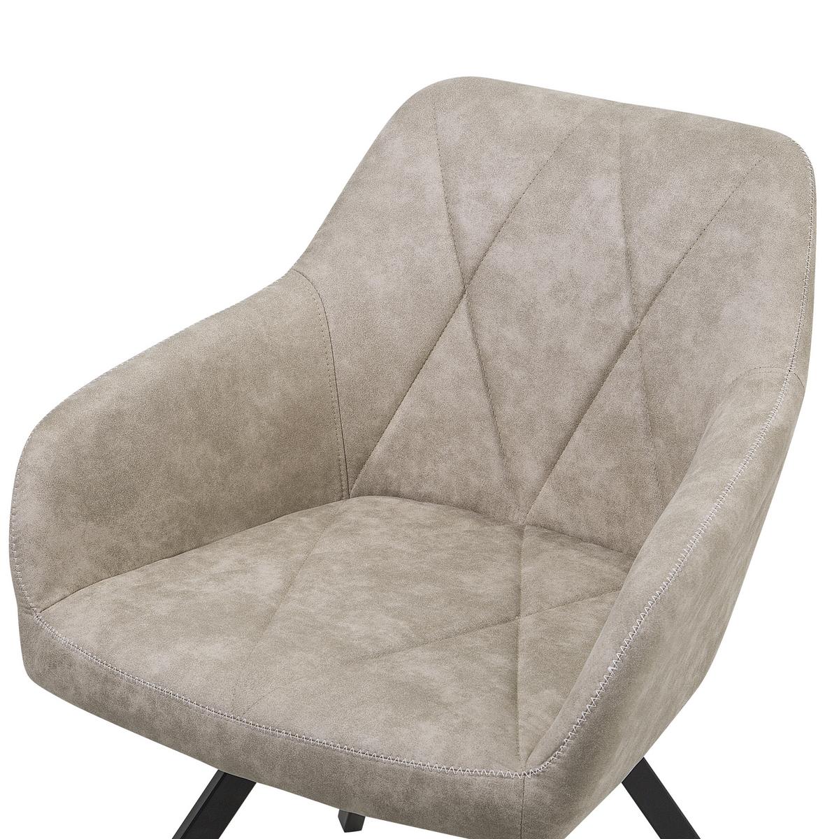 ESSZIMMERSTUHL 2er-Set Polsterbezug Beige Monee - Beige, Textil/Metall (48/78/50cm) - Beliani