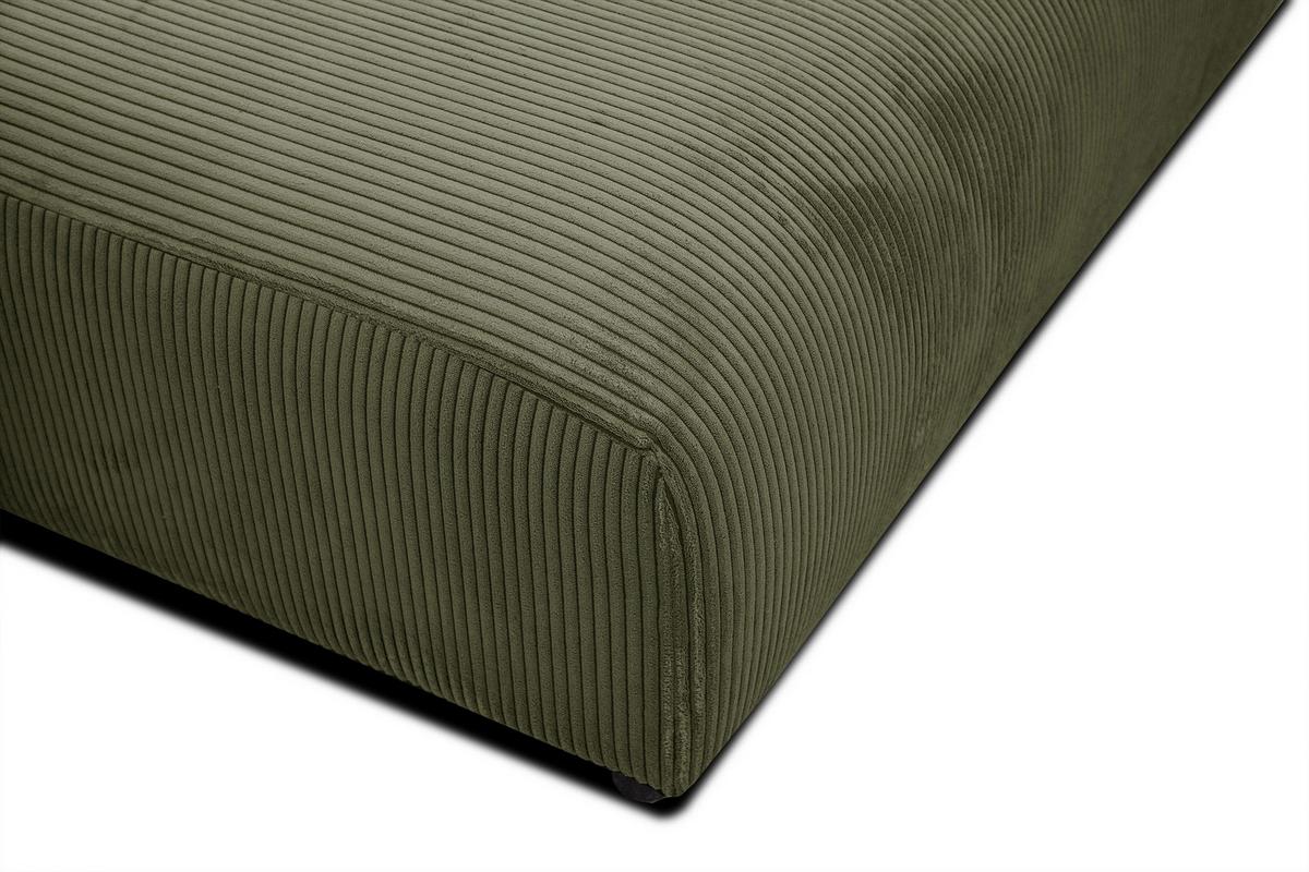 ECKSOFA TAUER 5-Sitzer, olivgrün - Schwarz/Olivgrün, Holzwerkstoff/Kunststoff (174/292cm) - Wozimo