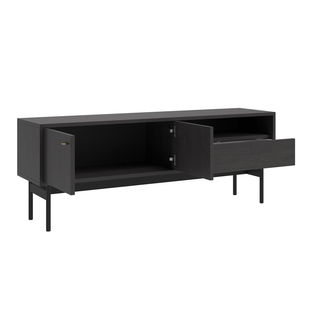 TV-LOWBOARD Olar II ESCHE PORTLAND SCHWARZ 154 CM - Goldfarben/Schwarz, Holzwerkstoff/Metall (154/56.6/38cm) - Selsey
