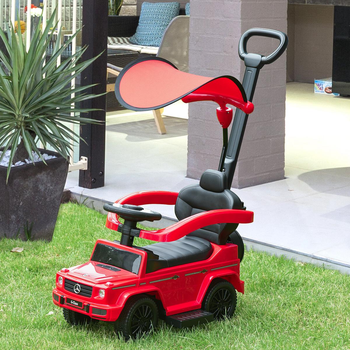 RUTSCHFAHRZEUG mit Sonnendach Rot - Rot, Kunststoff (85.5/40.5/95cm) - HOMCOM