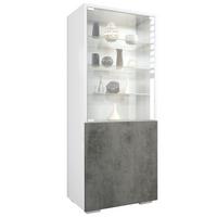 VITRINE Granada Beton Dunkel Optik - Dunkelgrau, Holzwerkstoff (50/122.5/34.5cm) - Vladon