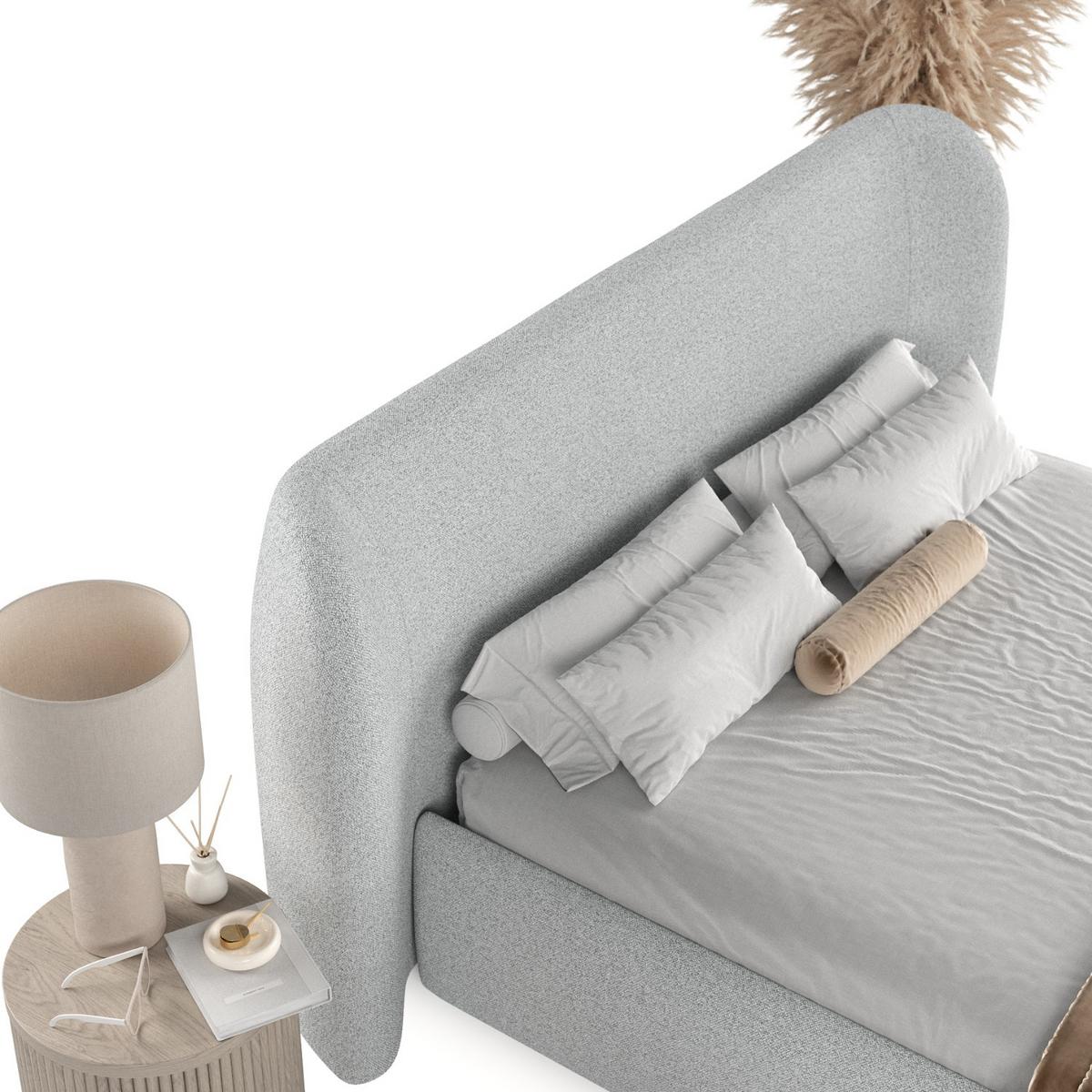 POLSTERBETT Bellano mit Stauraum 200/200 cm Hellgrau im Riva Stoff - Hellgrau/Schwarz, Holz/Holzwerkstoff (200/200cm) - AltaBeds