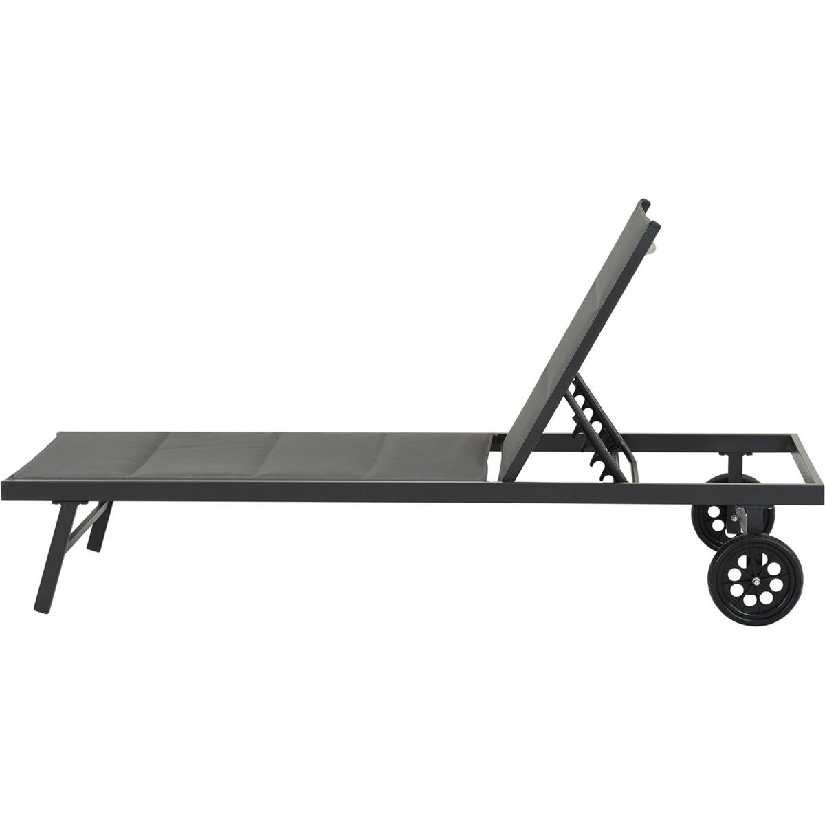 SONNENLIEGE bella Grau - Grau, Metall (65/91/200cm) - Habitat Garten