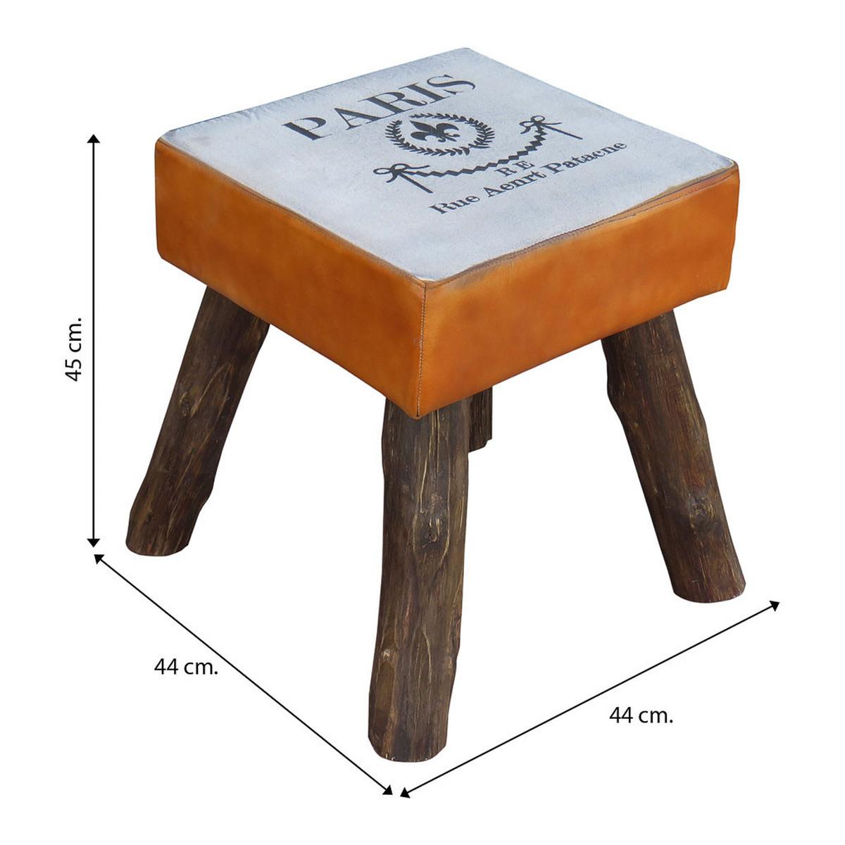 HOCKER, braun, 44x45cm - Multicolor, Holz (44/45/44cm) - Wanderlust