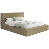 POLSTERBETT Merlin mit Bettkasten, Metall-Lattenrost & hohem Kopfteil in Hell-Olivgrün Chenille 120x200 cm - Birkefarben/Schwarz, Holzwerkstoff/Kunststoff (120/200cm) - WFL GROUP