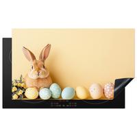 HERDABDECKPLATTE Eier - Kaninchen - Pastellfarbtöne Induktionsschutz 91.6x52.7 cm - Hellgelb, Kunststoff (91.6/52.7/0.2cm) - MuchoWow