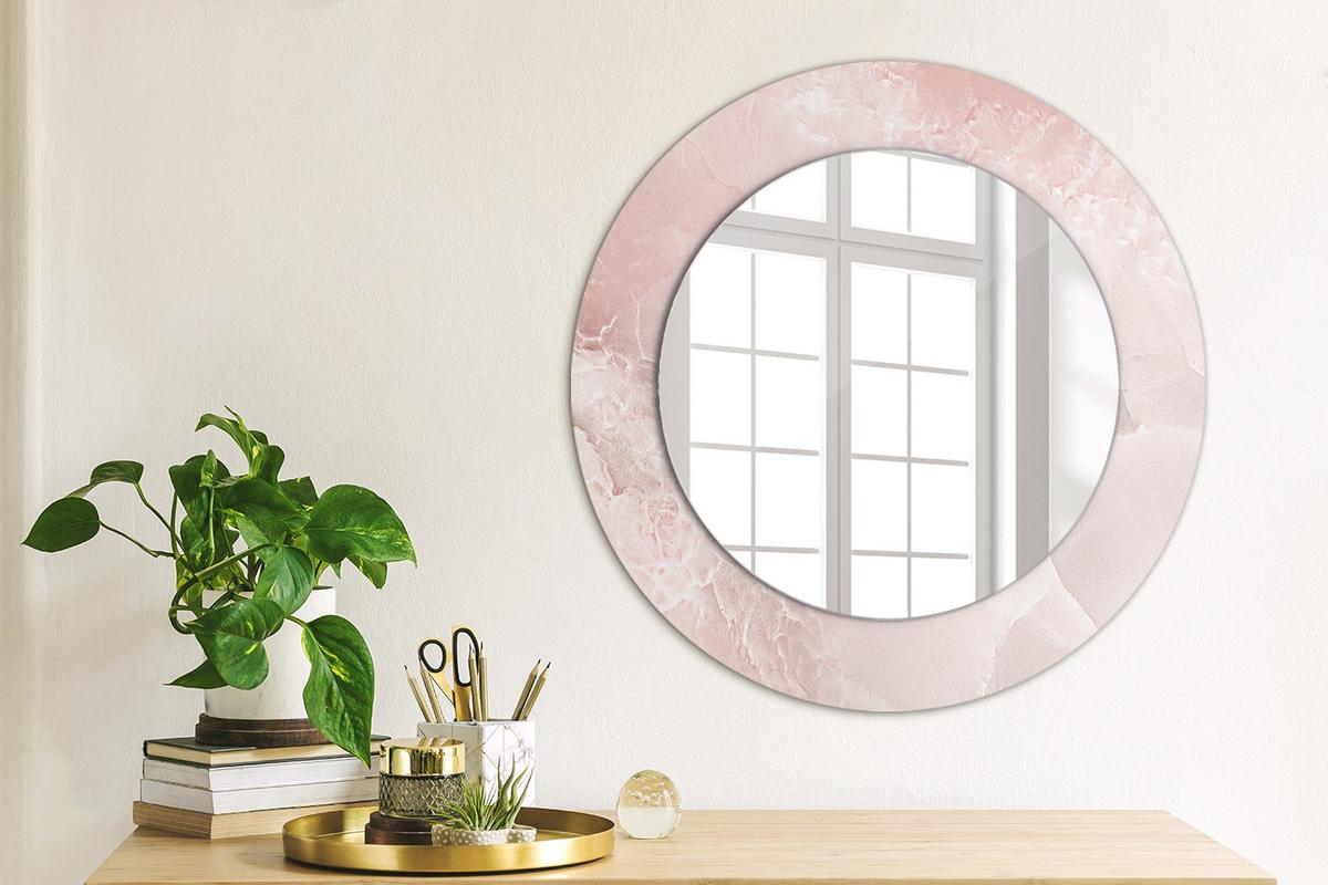 SPIEGEL Ø50 cm Rund mit Aufdruck - Pink, Glas (50/50/0.4cm) - TULUP