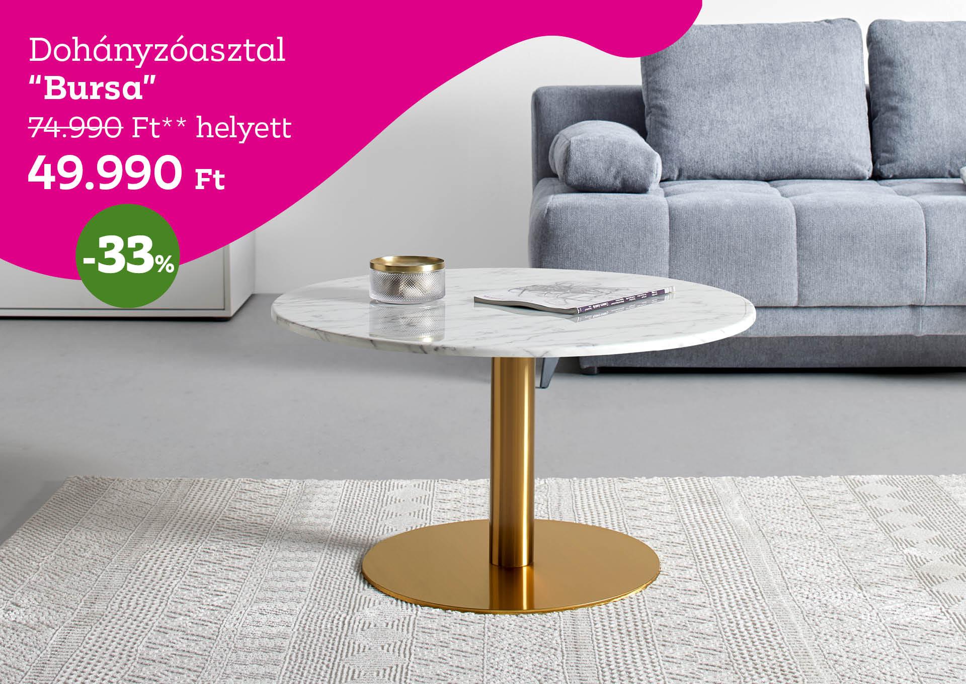 Dohányzóasztal BURSA 74990 Forint helyett 49990 Forint, kedvezmény mértéke 33%