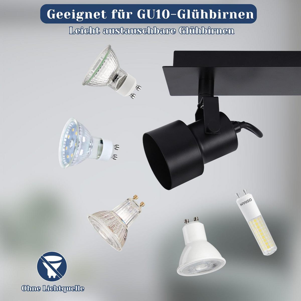 DECKENSTRAHLER Festtagsglanz 4-flammig 43/7/10.5cm - Schwarz, Metall (43/7/10.5cm) - Nettlife