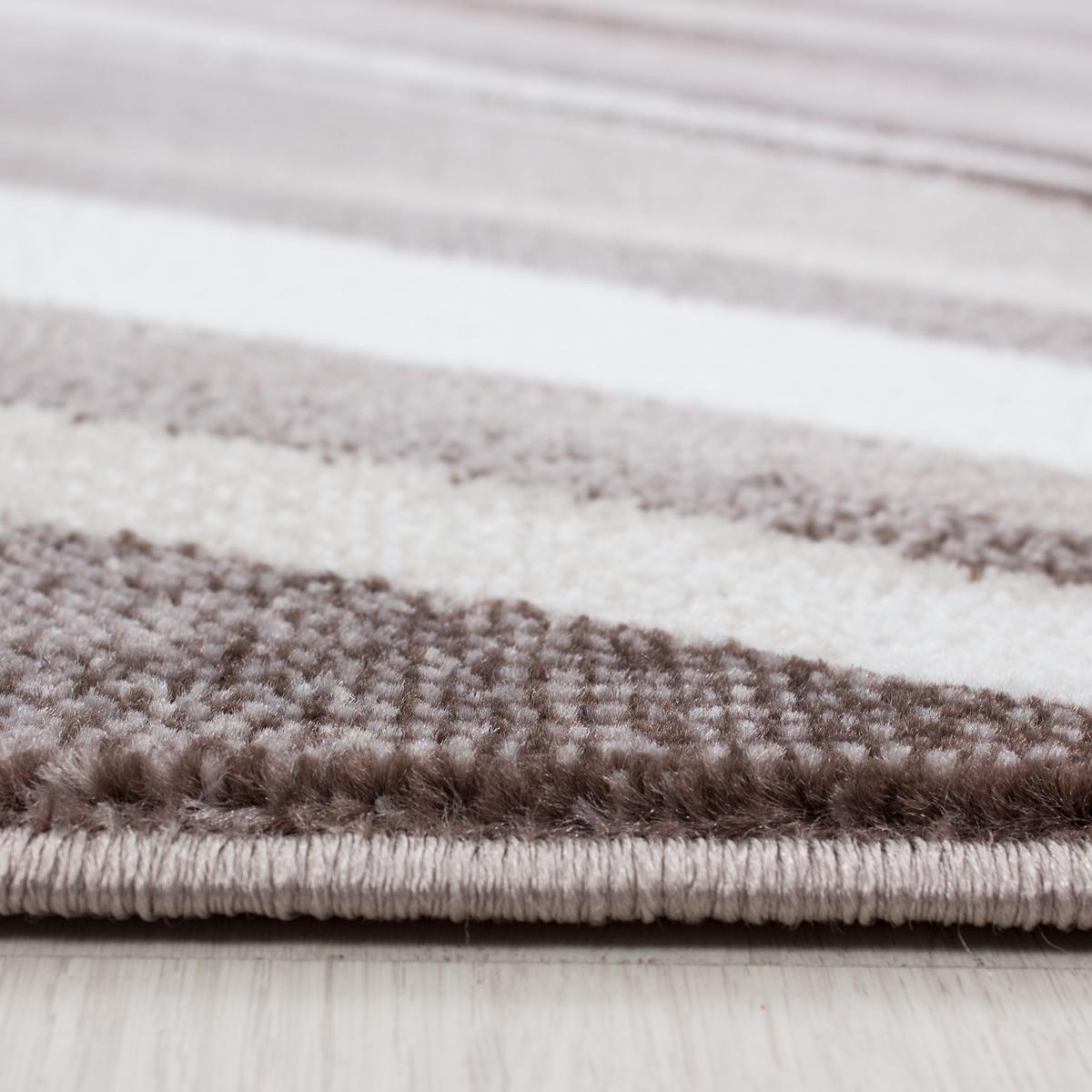 KURZFLORTEPPICH DRAU, mit abstraktem Wellenmuster, Braun, 120 x 170 cm - Braun, Textil (120/170cm) - KADIMA DESIGN