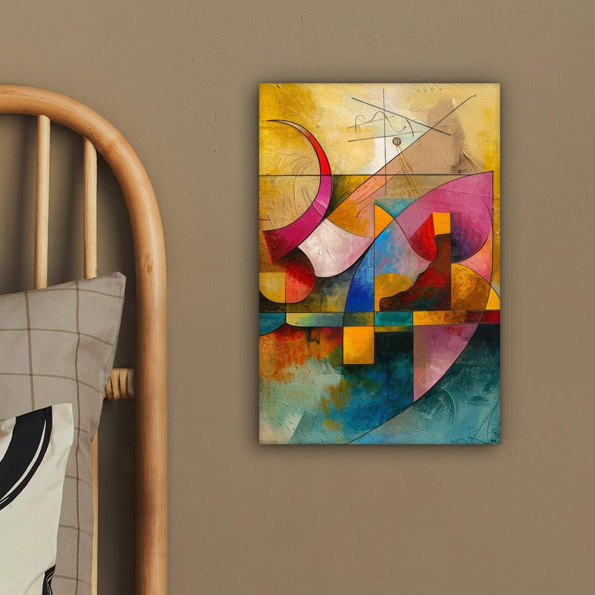 LEINWANDBILD Kunst - Abstrakt - Modern Deko Wohnzimmer 20x30 cm - Gelb, Textil (20/30cm) - MuchoWow