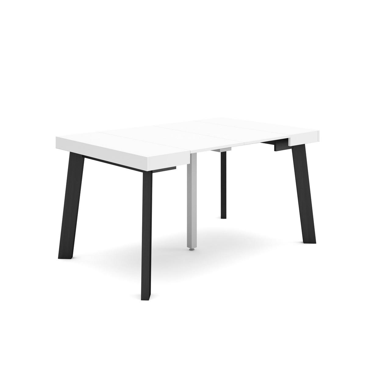 KONSOLENTISCH ausziehbar 58 bis 140cm, für 6 Gäste, weiß, 90/58/73cm - Weiß, Holzwerkstoff (90/140/73cm) - Skraut Home