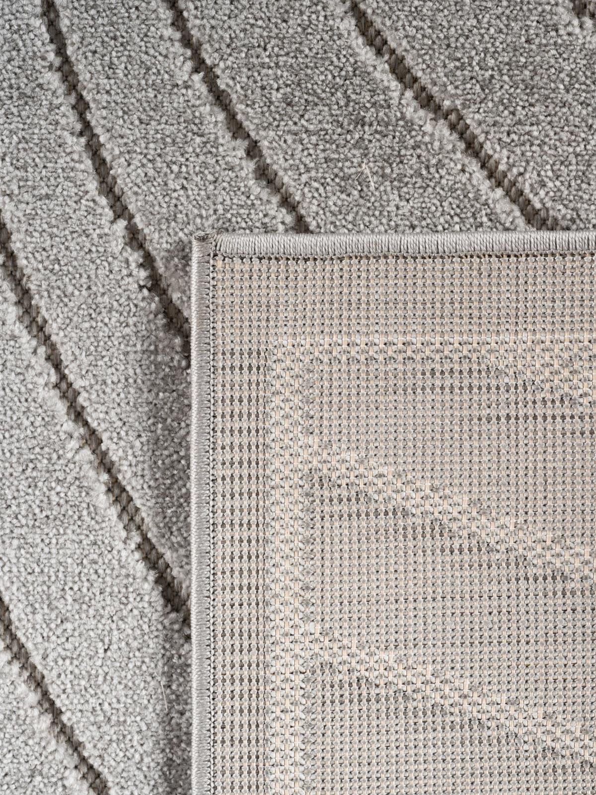 TEPPICH Outdoor, Fußbodenheizung-geeignet, mit Blattmotiv, ENGADIN in Silbergrau, 120 x 170 cm - Grau, Textil (120/170cm) - KADIMA DESIGN
